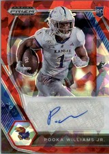 2021 Panini Prizm Draft Picks Auto Prizms Red Ice #87 Pooka Williams Jr. Auto FB