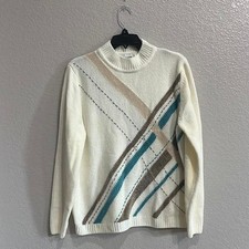 Retro Alfred Dunner Woman Chenille Turtleneck Pullover Size Medium
