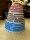 Vintage 1960s PYREX Rainbow Stripe Mixing Bowls MINT- 401 402 403 USA MADE