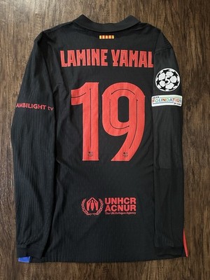 NWT Lamine Yamal Barcelona 2024/25 Away Match Long Sleeve Jersey L