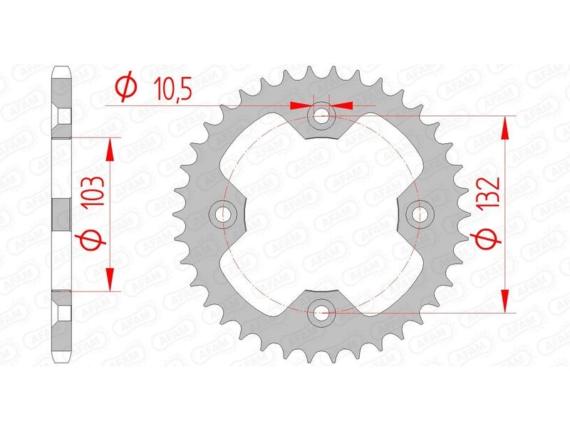 Couronne AFAM 71305 en acier pas 520 pour vos trajets quotidiens et balades