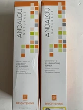 Andalou Naturals Set Creamy Cleanser & Illuminating Toner 6 fl oz Each 