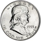1953 D 50C BU Silver Franklin Half Dollar