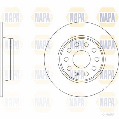 2x Solid Brake Discs and Pads Rear NAPA NBK5304DP fits VW Audi Seat Skoda - Bild 2 von 8