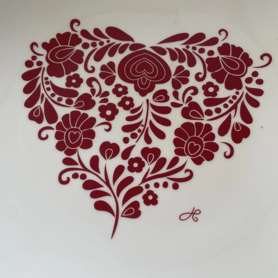 Portmeirion Jan Constantine 13inch Low Bowl Red Heart Made In England Perfect - Image 2 of 4