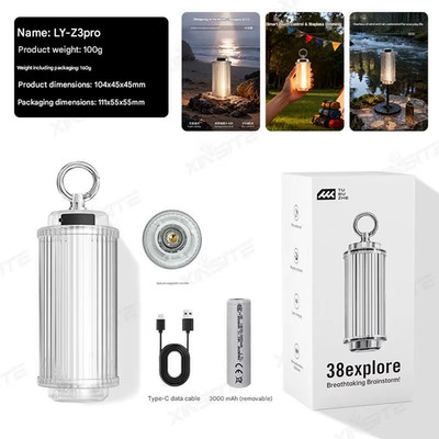 Z3 PRO Light Type-C Rechargeable Camping Lanterns Outdoor Tent Lamp Powerful Min