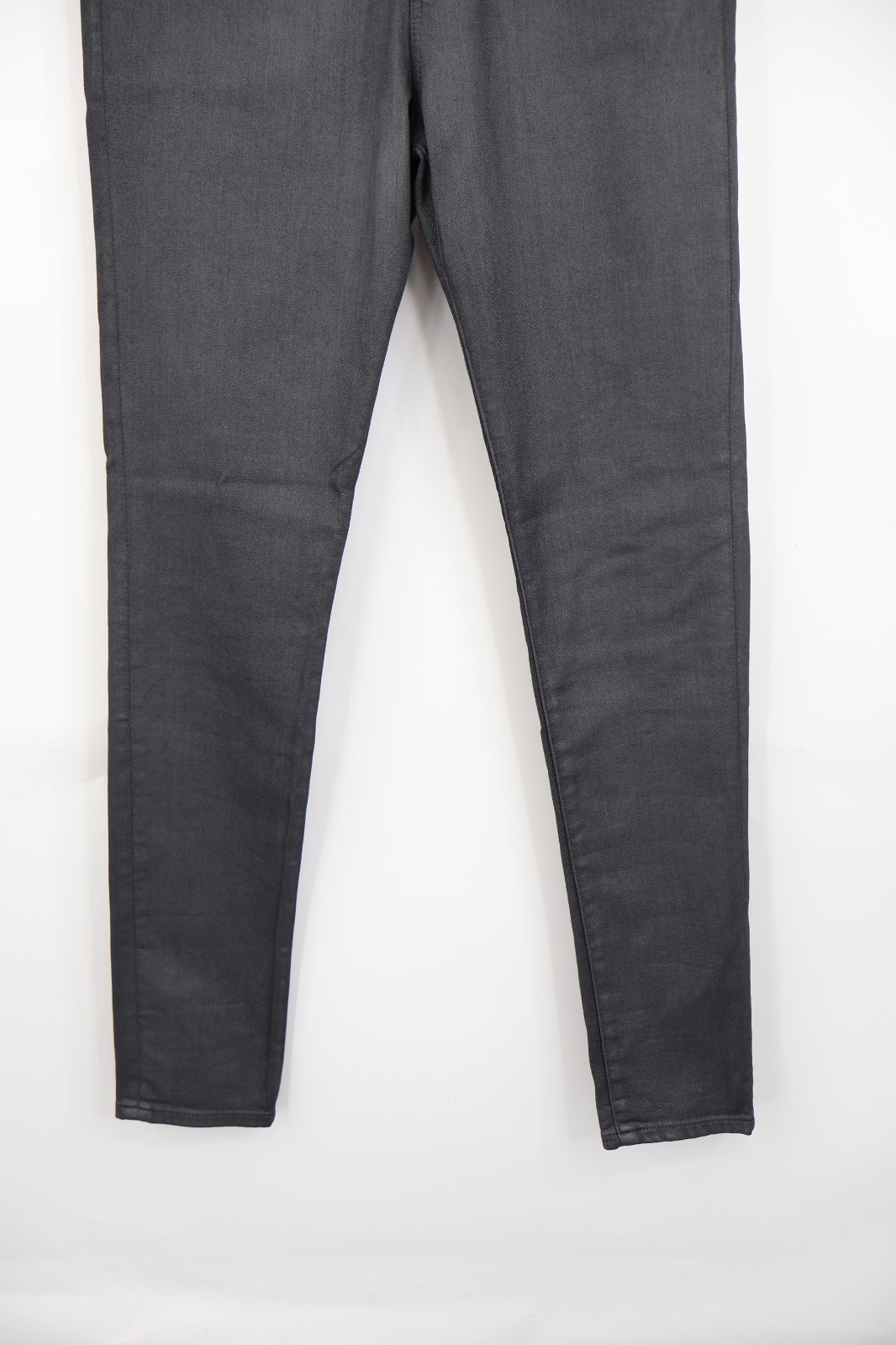 AG Adriano Goldschmied The Farrah Skinny High Rise Jeans Size 27R Gray Coated thumbnail 5