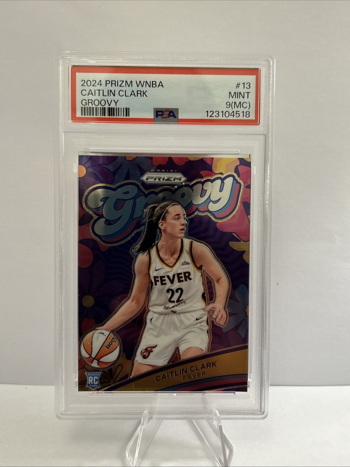 2024 Panini Prizm WNBA Groovy #13 Caitlin Clark RC Rookie PSA 9 MINT