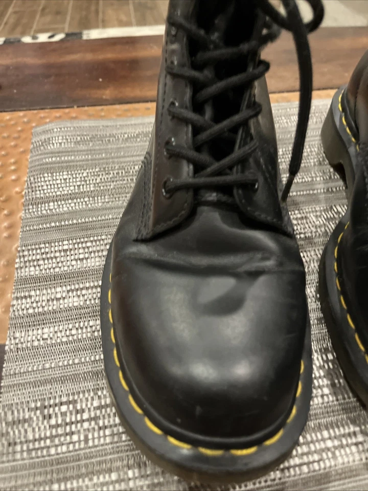 Dr. Martens 8 Hole Boots Doc Lace Up Black Combat Boot Platform Air Wair 1460W - Image 4 of 4