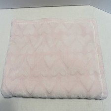Cloud Island Pink Embossed Heart Blanket