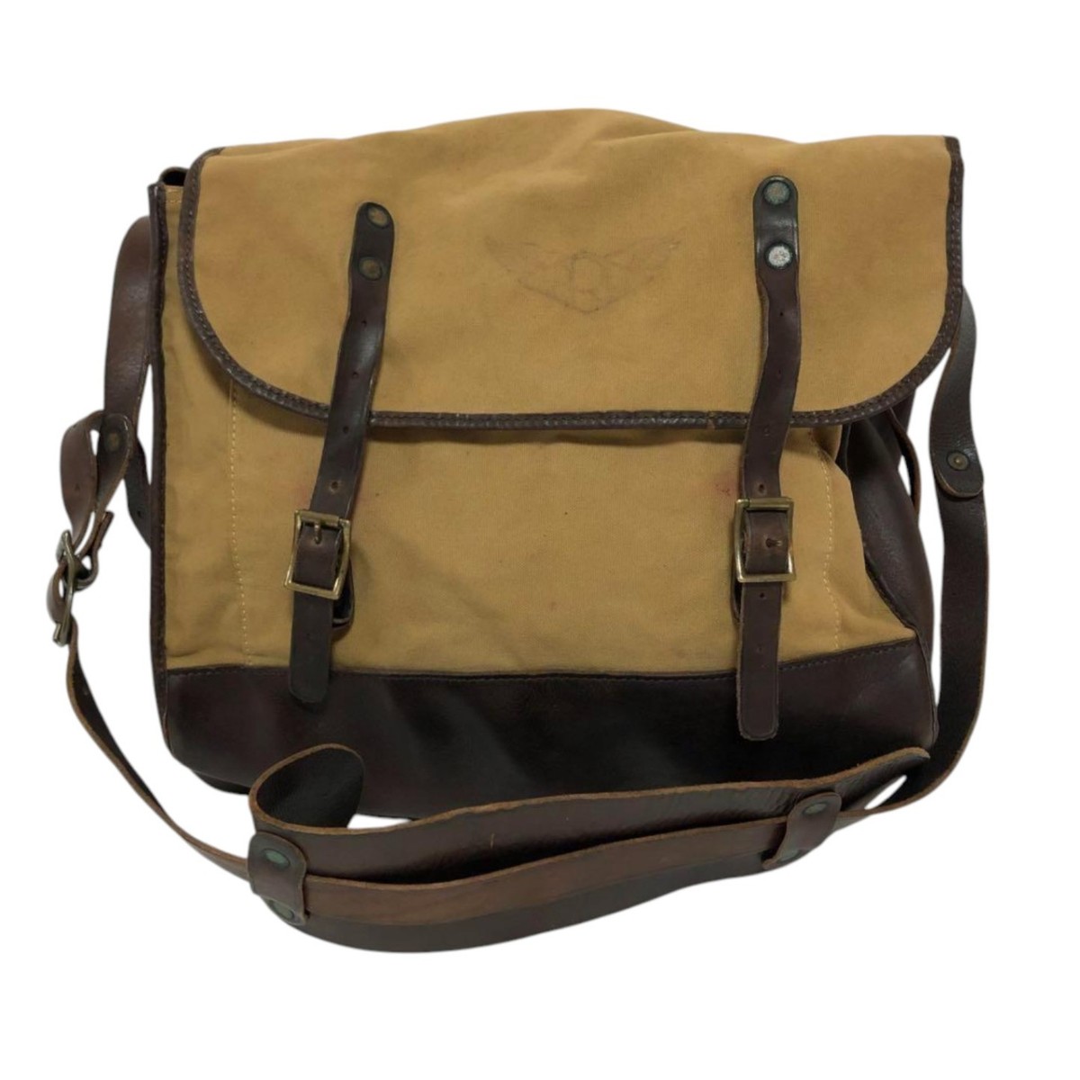 DOUBLE RL RRL メッセンジャーバッグ DOUBLE RL RRL DOUBLE RL Ralph Lauren Messenger Bag Damaged