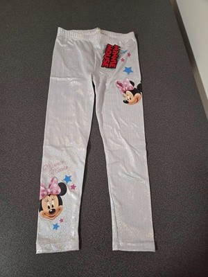 Minnie Mouse Leggings Mädchen Silver Glitzer 110