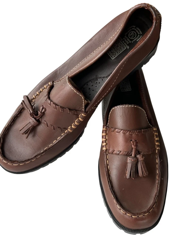 Faded Glory Brown Genuine Leather Shoes Loafers Women's Size 9.5 (Read-NWD) - Image 3 of 4