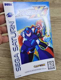 USED AUTHENTIC -) MEGA MAN X4 (- MANUAL ONLY- NO GAME INCLUDED - SATURN