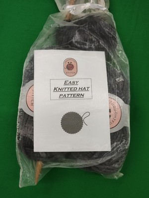 Thoughtful Stitch ~ Knitting For Adult Beginners Kit ~ Knit Hat Gray Kit