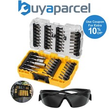 Dewalt 47 Piece Screw Driver Impact Rated Bit Set Hex Shank + Safety Glasses