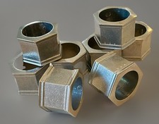 Vintage WILTON Columbia Pewter Napkin Rings Made in USA (Lot of 8) Hexagon