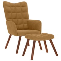 Relaxsessel Mit Hocker Samt Braun Polster Sessel Liegesessel