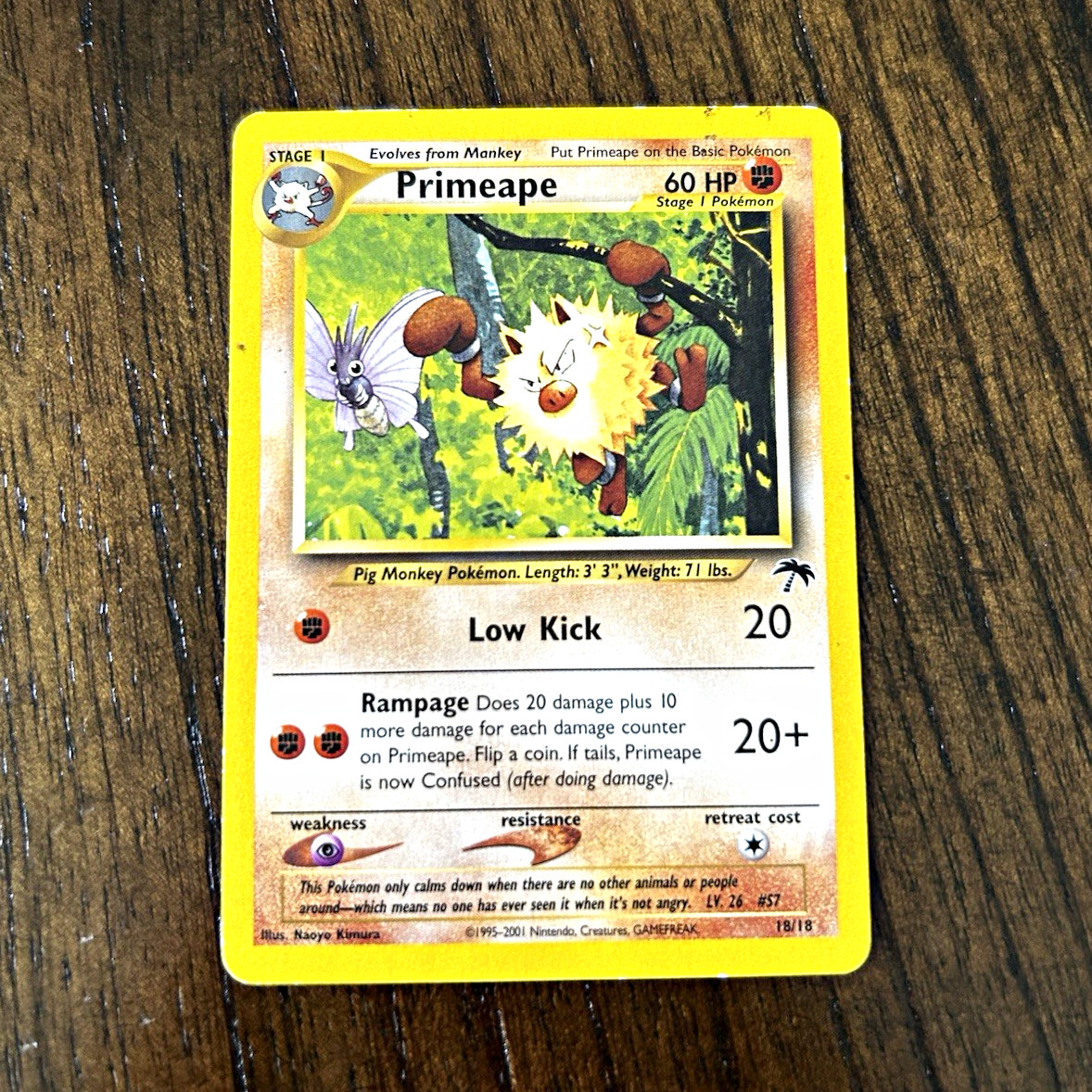 Pokemon Company Primeape 18/18 Southern Islands Promo English 60 HP Stage 1
