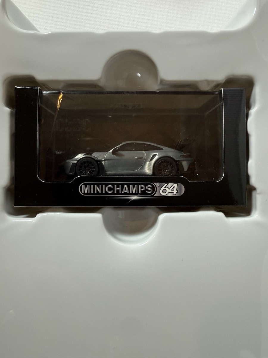 🔥Mini Champs 1:64 PORSCHE 911 992 GT3RS SILVER CLDC + Magazine +