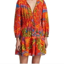 Farm Rio Magic Forest Cotton Dress Boho Cottagecore Tropicalcore Resort Large