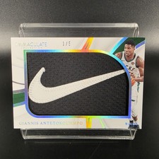 Giannis Antetokounmpo 2018-19 Panini Immaculate Brand Logo Nike Swoosh Patch 1/5