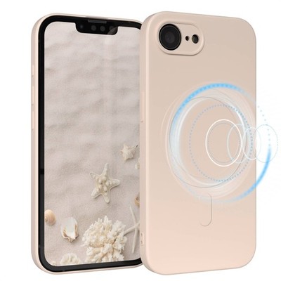 Silikonhülle magnetisch für Apple iPhone 16e Magnet Handyhülle TPU Bumper Taupe