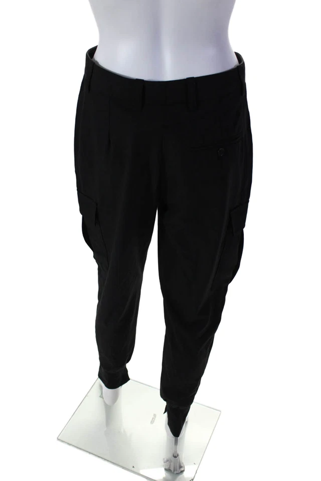 Pantalones de chándal cargo 3.1 Phillip Lim para mujer cierre de gancho pierna cónica negros talla 2 Foto 3 de 4