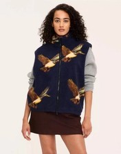 Adult Duck Print Fleece Vest - Vintage Style Woolrich Navy M Woolrich X Target
