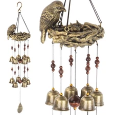 Bird Nest Wind Chime Bells Chimes with 12 for Glory Mother’s Love Gift Garden