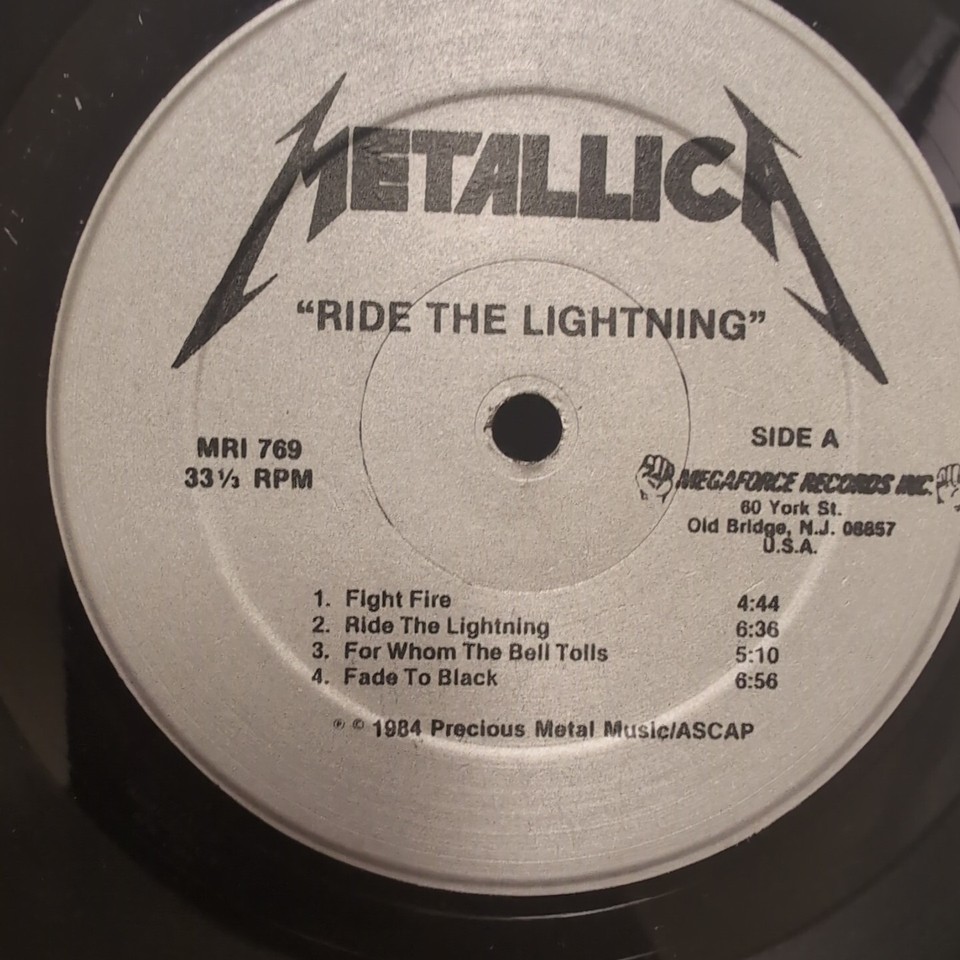 Metallica Ride The Lightning Vinyl LP 1984 Megaforce Records MRI769
