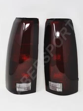 Pair OE Style Dark Red Taillights for 1988-1999 GMC Chevy C/K Truck Pickup SUV