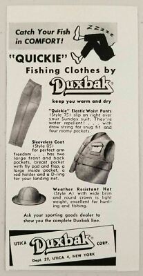 1955 Print Ad Utica Duxbak Fishing Clothes Made in Utica,New York
