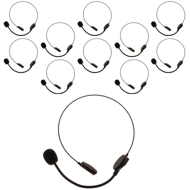 10pcs Adults Black Headset Mic Microphone Toy Halloween Cosplay Costume