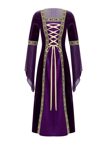 Medieval Princess Costume Girls Renaissance Party Vintage Maxi Dress Ball Gown - Picture 10 of 40