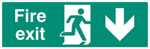 vsafety 21008 ax-r condizioni di sicurezza EXIT Sign, uscita freccia a destra, orizzontale, 1 mm in plastica rigida, 300 mm x 100 mm, colore: verde