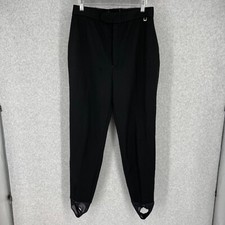 Roffe Women Jett Pant Size 14 Long Black Stretch Knit Vintage Wool Blend Stirrup