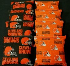 Stick n Slide Dual Sided Stop n Go CLEVELAND BROWNS 8 CORNHOLE BEAN BAGS