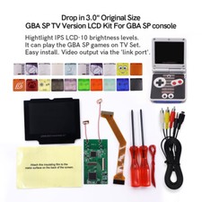Drop in IPS LCD TV OUT Mod Full 3.0 Inch Screen Kit w/ shell For Game Boy GBA SP