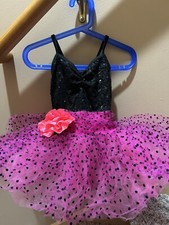 Weissman Black Pink Fully Lined Dance Costume Intermediate Child IC 7-8 Cos Play