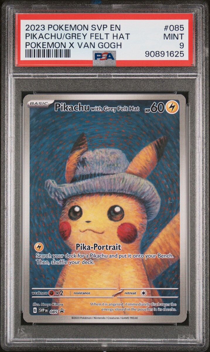 PSA 9 MINT Pokemon X Van Gogh Museum Pikachu With Grey Felt PSA 9 MINT Pokemon X Van Gogh Museum Pikachu With Grey Felt