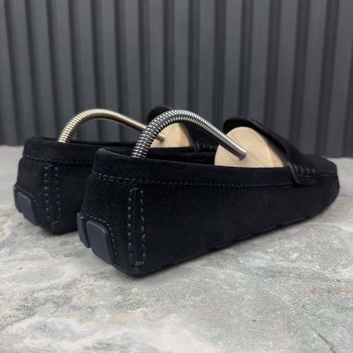 Louis Vuitton Damier Embossed Penny Moccasin Blue Suede 7.5 LV 8.5 US 41.5 EUR - Picture 18 of 24