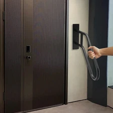 26In Black Handrail Outdoor Grab Bar Handrail Bracket Support Stairs Wall Mount