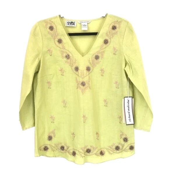 Женские вышитые льняные топы