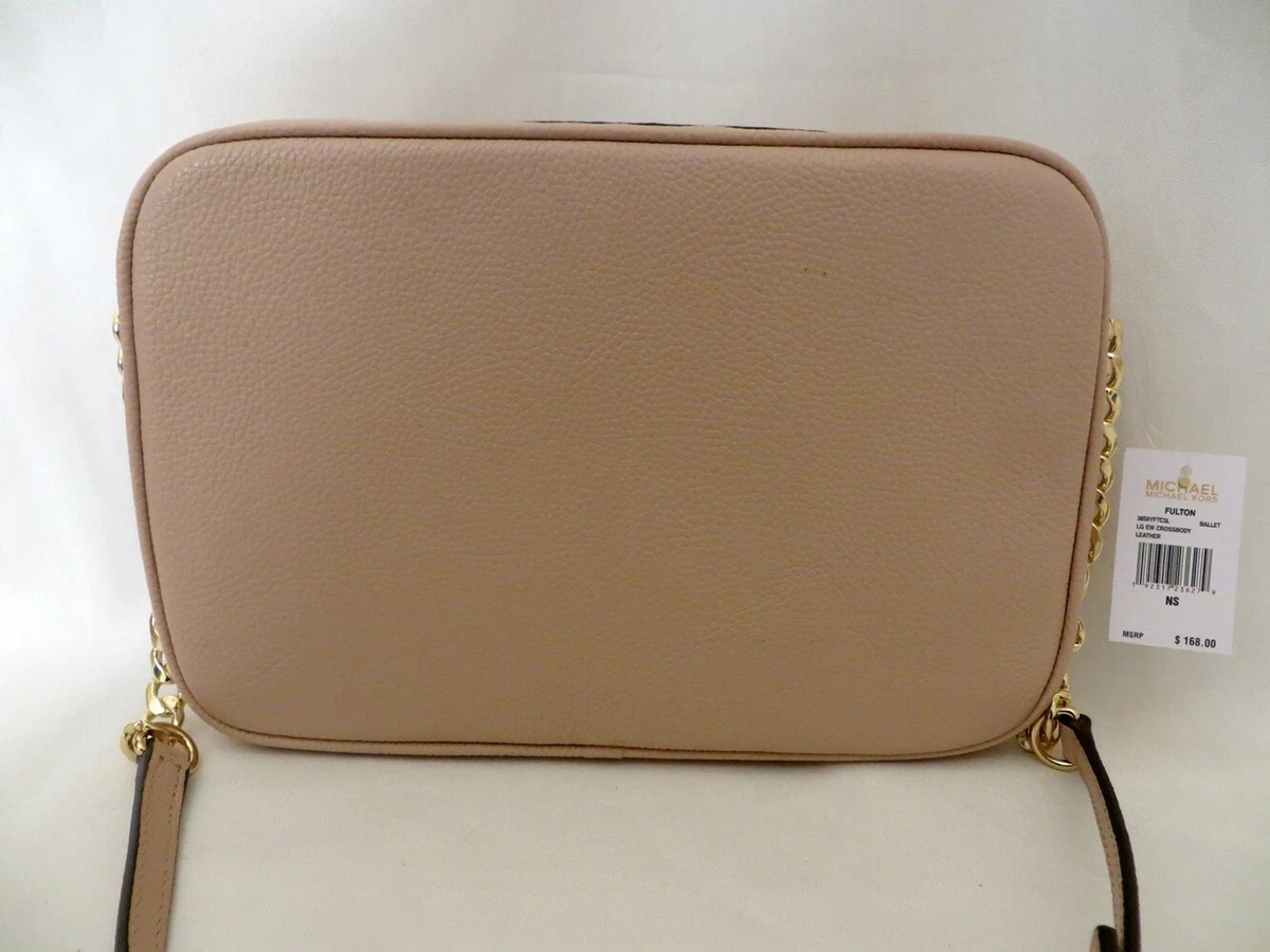 MICHAEL KORS NWT FULTON Large East West Crossbody Pebbled Lthr Ballet MSRP 168
