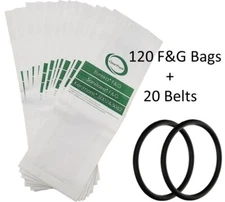 Casa Fresh for Eureka Style F&G Upright Vacuum Cleaner Bags 120 Pk + 20 RD Belts