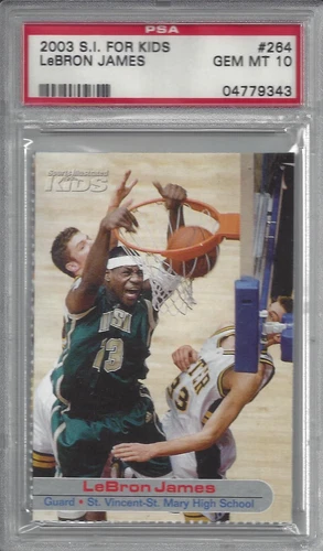 2003 Sports Illustrated SI For Kids LeBron James  Rookie Card RC #264  PSA 10