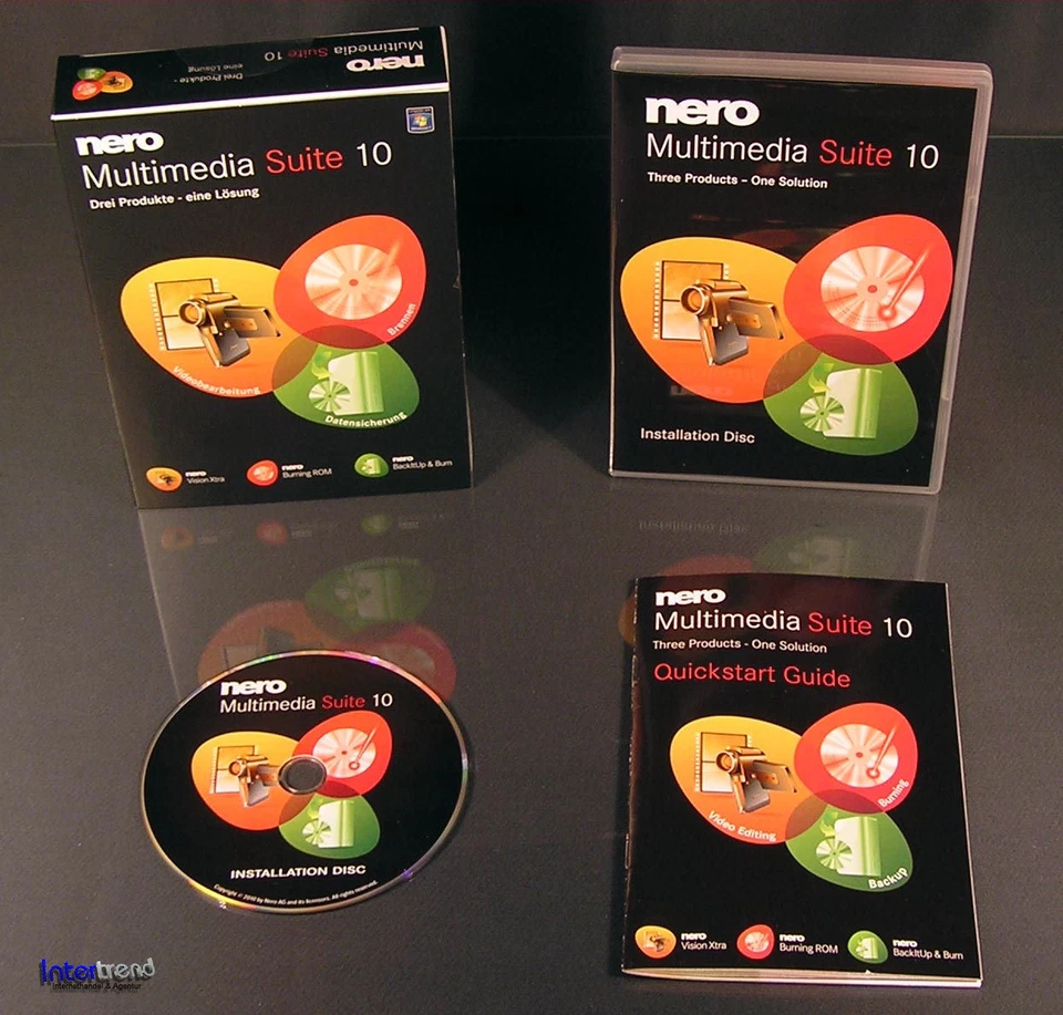 Nero 10 Multimedia Suite Vollversion Box + CD 3-in1 BackItUp Brennsoftware + OVP - Bild 2 von 4
