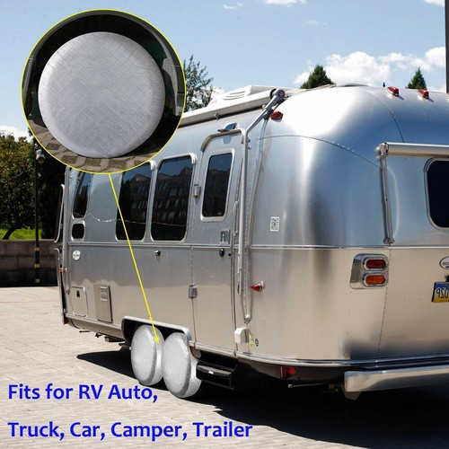 4* Waterproof Tire Covers Wheel Tyre RV SUV Trailer Camper Sun Protector 26-28'' - Picture 11 of 12