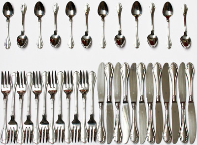 WMF Cromargan Edelstahl Besteck Set 36 Teile für 12 Personen kaum benutzt
